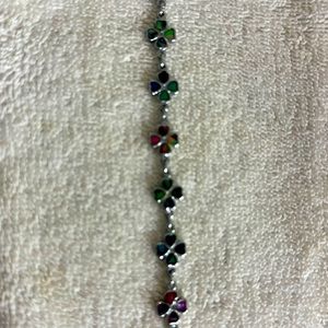 Silver 4 Leaf Clover Bracelet